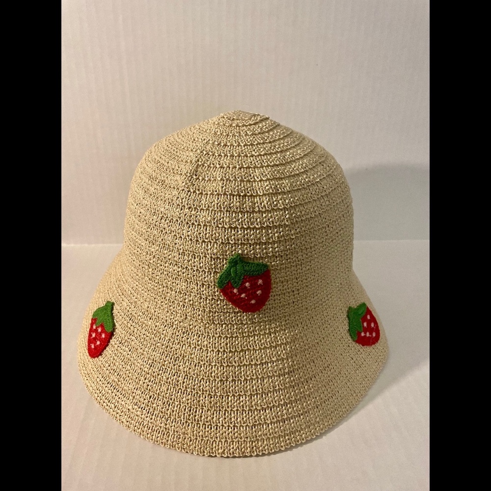Strawberry Straw Bucket Hat